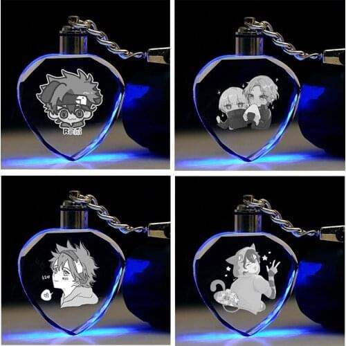 IVYYE 1PCS Skateboarding Anime Customized LED Keychain Key Chains Figure Keyring Crystal Keyholder Unisex Gift
