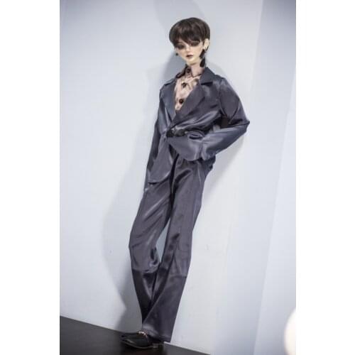 BJD doll clothes is suitable for 1/3 1/4 Uncle size haze blue grey blazer suit 2 points into doll accessories (Coat + pants)