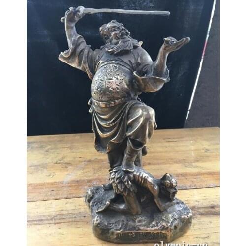 10'' copper sculpture home fengshui exorcise evil spirits Zhong Kui statue