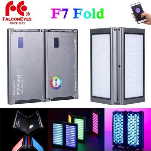 Falcon Eyes F7 Fold 24W Mini Pocket RGB LED Light Android & iOS APP Control with Honeycomb Grid and Softbox For Video/Youtube