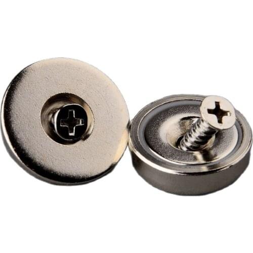 6PK 23KG Powerful Neodymium Countersunk Magnet Catch D25*8mm Rare Earth NdFeB NiCuNi Cabinet Latch Set Magnetic Mount Catch