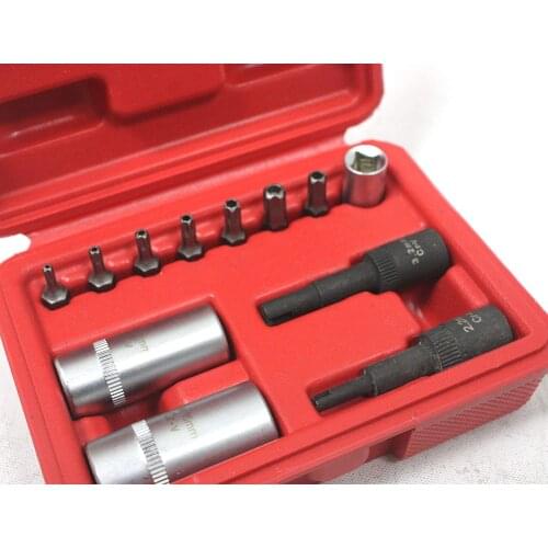 12pcs Car Air Conditioner Repair Tool Kit Air Conditioning Repair tools Set 1/4" Valve Cap Removers Core Auto Complete