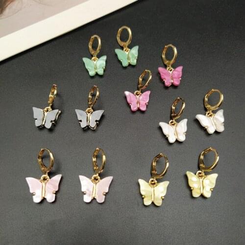 New Fashion Cute Earrings For Girl Women Acrylic Butterfly Earrings Gift For Friend Wedding Party Gift Wholesale Dropshipping