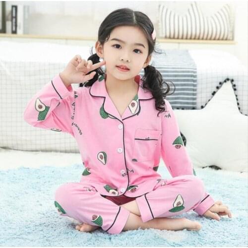 Toddler Baby Boys Girls Tops+Pants Pajamas Sleepwear Outfits Kids Long sleeve cartoon Print Cardigan print pajamas House Clothes