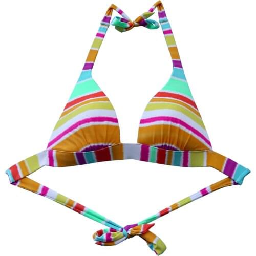 The Orange Stripe Bikini Tops For Women Bikinis Swimsuit TOP Beachwear Bathing Suits girl Swimming Sexy SWIM