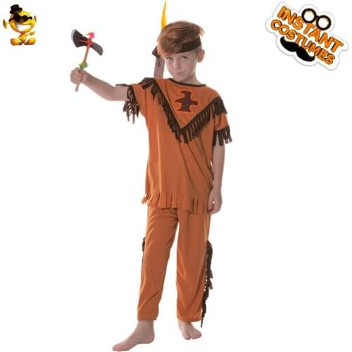 Hot Sale Original Cool DSPLAY Indian Boy Native Costumes Fancy Suit for Halloween Party Cosplay