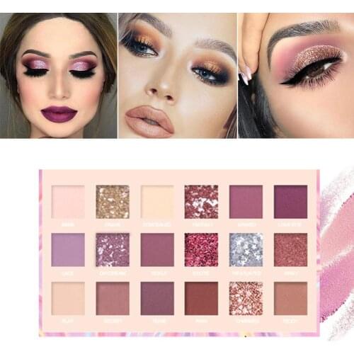 18 Color Matte Glitter Eyeshadow Palette Multi-Reflective Shades Makeup Eyeshadow Super Soft and Easy to Mix