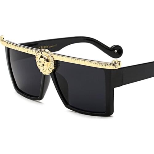 Retro Fashion Luxury Lioness Sunglasses For Women And Men Vintage Lion Square Designer Brand Glamour Ladies Sun Glasses