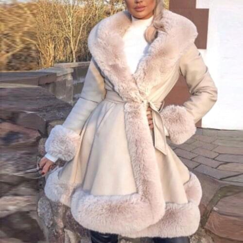 FURSARCAR Real Fur Coat Fluffy Rex Rabbit Sweater Collar Autumn&Winter Ladies Warm Jacket 2021 New Long-Sleeved Thick Clothes