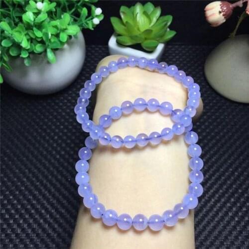 Natural Stone Blue Lace Agates Bracelet for Jewelry Making Accessor