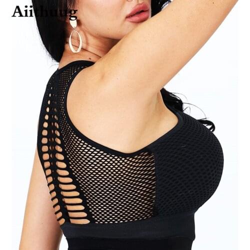 Aiithuug Sports Bras for Women Medium Supportive Hollow Racerback Padded Workout Bra for Fitness Yoga Hollow-Out Back CrissCross