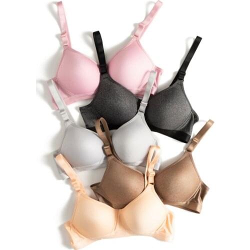 Super Push Up Smooth One-Piece Seamless Wireless Simple Seamless Five colors Sexy Bra Plus Size