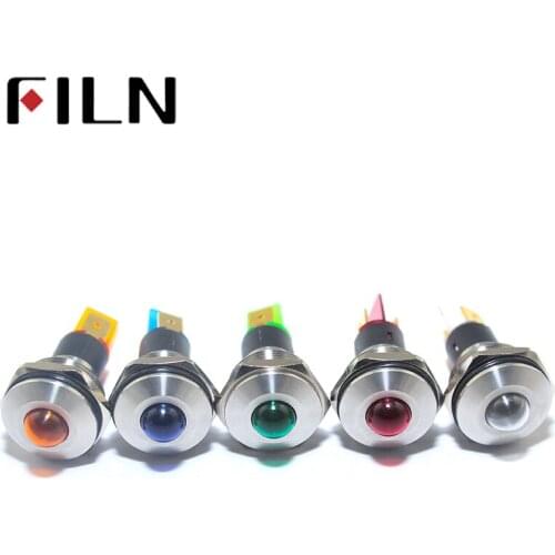 19mm 6v 12V 24V 220v red blue green led light Metal Indicator pilot Signal light lamp FILN FL1M-19CJ-1