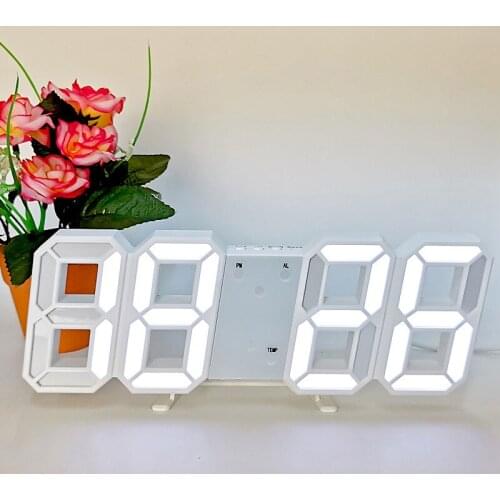 Luminous Plastic 3D LED Digital Clock Wall Desktop Clock Alarm Clock Time Temperature Display Modern Simplicity часы настенные
