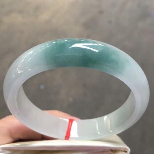 Only One !56.4MM Certified (Grade A)100% Natural Green Jadeite JADE Bracelet Women Bangle