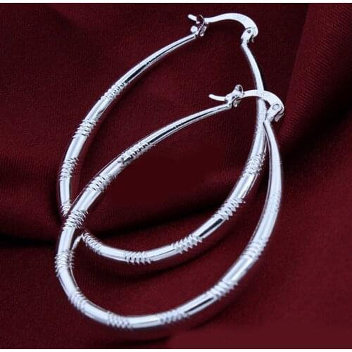 Jewelry wholesale 925 electroplated silver ornaments retro small U-shaped spiral corrugated earrings foreign trade fashion class