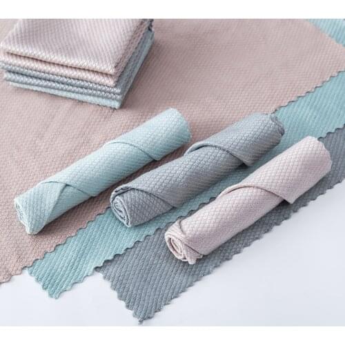 1Set/3 Pcs Kitchen Towel Cleaning Cloth For Window Glass Car Floor Rags Bowl Dish Ceramic Tile Wipe Duster Home Cleaning Tool
