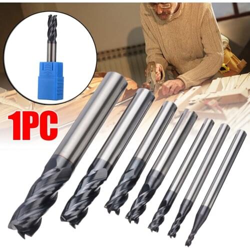 1Pcs Solid Carbide Straight Shank 4 Flute End Mill CNC Milling Cutter Drill Bit 2/3/4/5/6/8mm End Mill Machine Tools