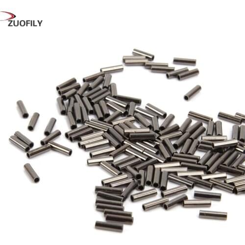 100pcs/bag stainless steel fishing line Aluminum Crimp sleeve copper tube 1.0mm-2.8mm sea fishing accessories line tube