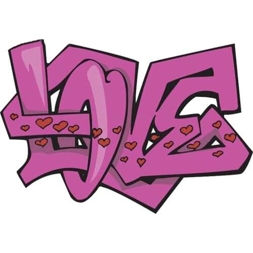 13cm x 9.7cm Love Graffiti Vector Funny Car Stickers Fine Decal Vinyl JDM Custom printing Trunk Truck Graphics Oem