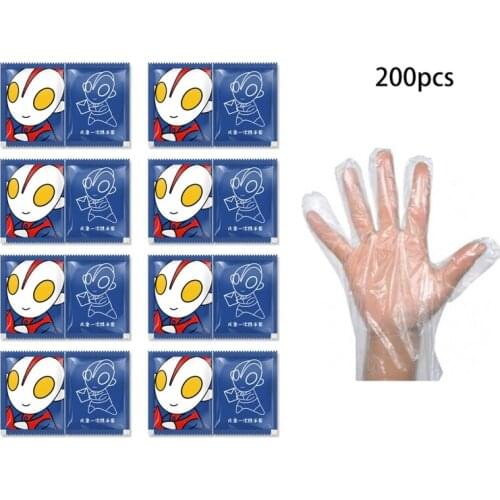 200 pcs vinyl disposable gloves powder-free latex individually wrapped childrens kitchen gloves