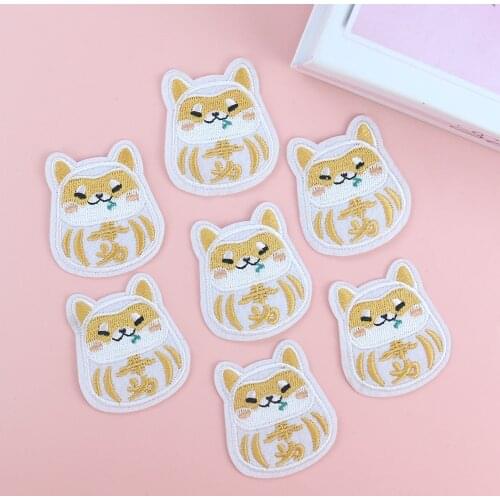 5PCS Cute Corgi Patches Mascot Badges Embroidery Appliques for Clothing Iron on Clothes Stickers Carton DIY Shirt Backpack Decor