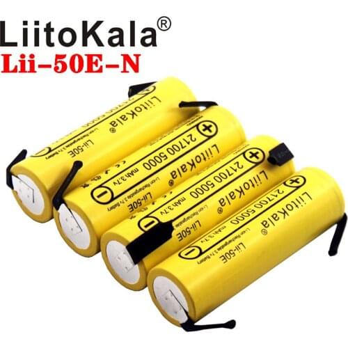 LiitoKala lii-50E 21700 5000mah Rechargeable Battery 3.7V 5C discharge High Power batteries For High-power Appliances+DIY Nicke