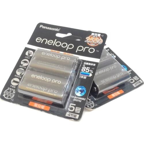 Panasonic Pro AA 2550mAh 1.2V NI-MH Pre-charged Rechargeable Battery Camera Flashlight Toys Batteries Made in Japn,4pcs/pack