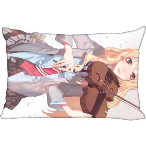 Your Lie in April Pillowcase 45x35cm(One Side)Rectangle Zipper Pillow Case 3D Print Throw Wedding Decorative Pillowcase Cover