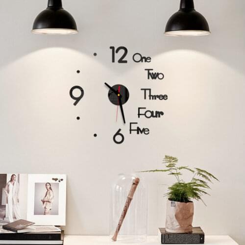 Mini Home Wall Clock 3D DIY Acrylic Mirror Stickers For Home Decoration Living Room Quartz Needle Self Adhesive Hanging Watch