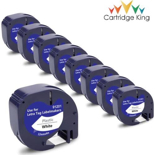 10PCS 91200 91330 91220 Black on White Paper Labeling Tape for Dymo Letratag LT-100H LT-100T Plus QX50 XM XR 2000 Tag Printer