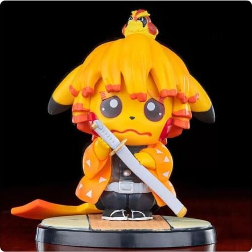 Demon Slayer Anime Figure Kimetsu no Yaiba Agatsuma Zenitsu Kamado Tanjirou Action Figure Doll Boys Toys Christmas Birthday Gift