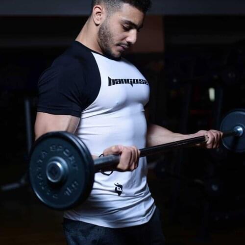 Sport Tshirt Men Gym Shirt Sports Wear Muscle Fit T Shirt Running T-shirt Workout Fitness Tshirt Bodybuilding Top Rashgard Male