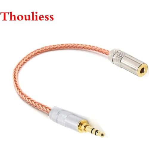 Thouliess 4.4mm Balanced Female to 3.5mm Stereo Male Plug 7N OCC Amplifier Adapter Cable 8 Shares Gold Plated for SONY Player