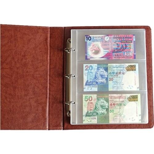 Leather Cover High-grade Paper Money Album 10 Pages 30 Units Paper Money Collection Can Increase Sheet Baby Memory Book Big XX