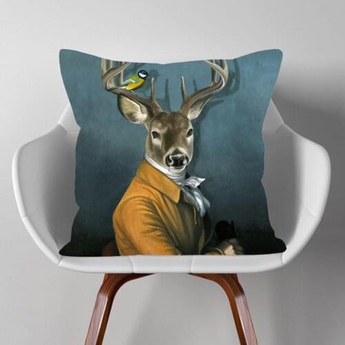 Fashion Animal Zebra Deer Rabbit Cushion Covers Nordic Art Posters Style Decorative Pillow Case