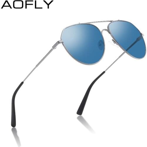 AOFLY BRAND DESIGN Mens Sunglasses Polarized Metal Frame Vintage Pilot Fishing Sun Glasses Women Male oculos de sol masculino