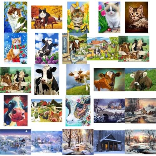 Seaside catscross stitch kit people 18ct 14ct UNprinting11ct count canvas stitches embroidery DIY handmade needlework