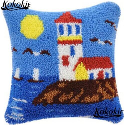 Cross stitch pillow kits latch hook rug making kits carpet 3d mat sets cushion blanket Handmade Unfinished Embroidery Pillowcase