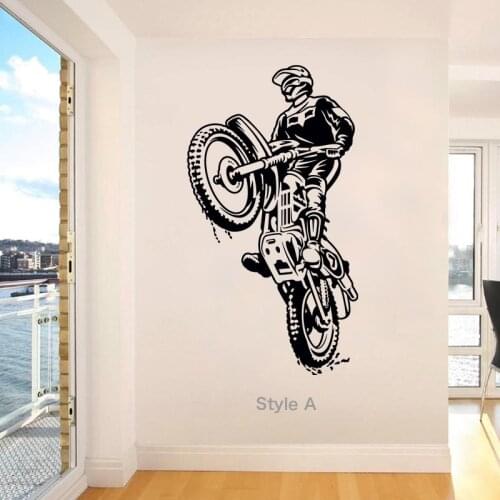 MotoCross Wall Sticker Vinyl DIY home decor Motorcycle Player Wall Decals Sport motorbike for kids Living room