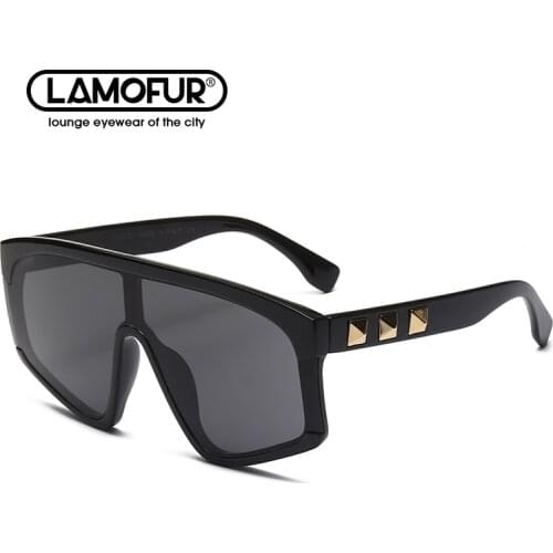 2021 New European And American Fashion Windproof Sunglasses Conjoined Personality Big Frame Men And Women Joker Glasses 8061