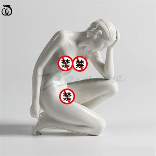 Naked Lady Art Sculpture Home Decor Ceramic Nude Girl Character Statue Craft Creativity Desk Room Decoration Birthday Gift R7208