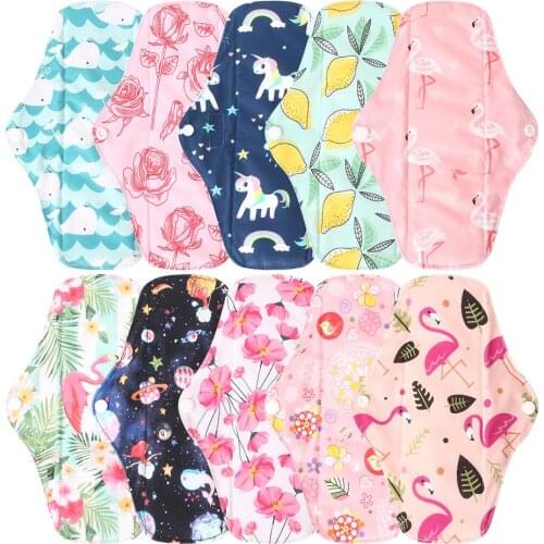 Ohbabyka Reusable Sanitary Pads Washable Panty Liner Mama Cloth Menstrual Pad Bamboo Charcoal Cotton Organic Pads Dropshipping