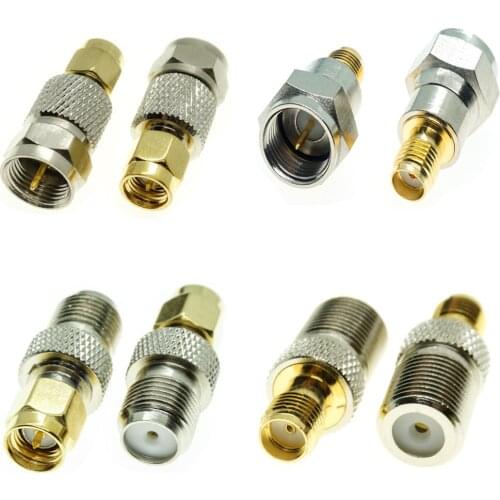 SMA Male Female To F Type Jack Plug RF Coaxial Connector Adapter Convertor 1Pcs
