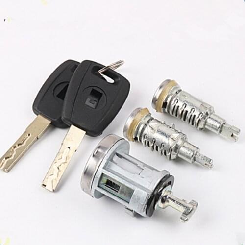 Full set door car lock cylinder for Fiat ignition lock set Car Door Cylinder Car Key Lock Trunk lock cylinder