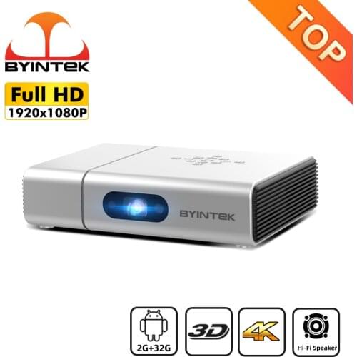 BYINTEK U50 Full HD 1080P Android Wifi 2K 3D 4K TV Portable lAsEr Home Mini LED DLP Projector Proyector for Smartphone