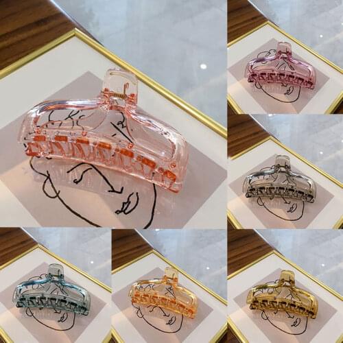 Transparent Jelly Color Hair Claw Ponytail Clip Hairpin Hair Accessories Hair Styling Tool Women Girls Acrylic Hair Clip