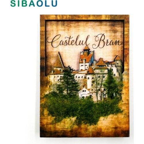Romania Castelul Bran Travel Souvenir Scenery 3D High-end Wood Fridge Magnets Gift Refrigerator Magnetic Sticker Home Decoration