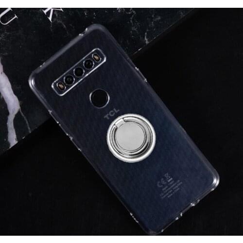 For TCL 20 SE 20 Pro 5G 10 SE Pro Plus 5G Lite PLEX 20E 10L 10Lite 20L 20L+ 20S 20Y Back Ring Holder Bracket Cover Silicone Case