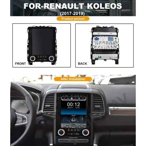 Android system Vertical Screen Car GPS Navigation For-Renault Koleos 2017-2019 Multimedia DVD Player